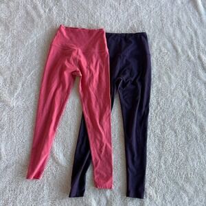Beyond Yoga Spacedye High Waisted Midi Leggings Bundle Pink Purple XS 2 Pairs